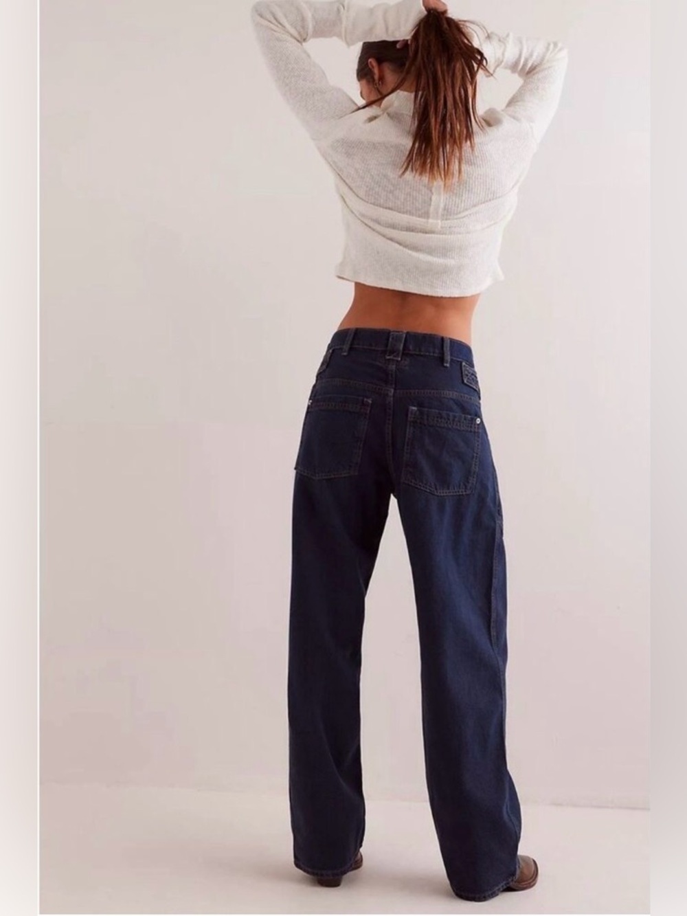 Free People We The Free Blue Jay Belted Boyfriend Jeans - Picture 4 of 10